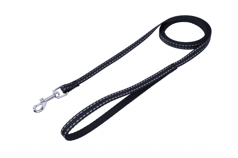 LEASH-REFL-10-BLACK-XS